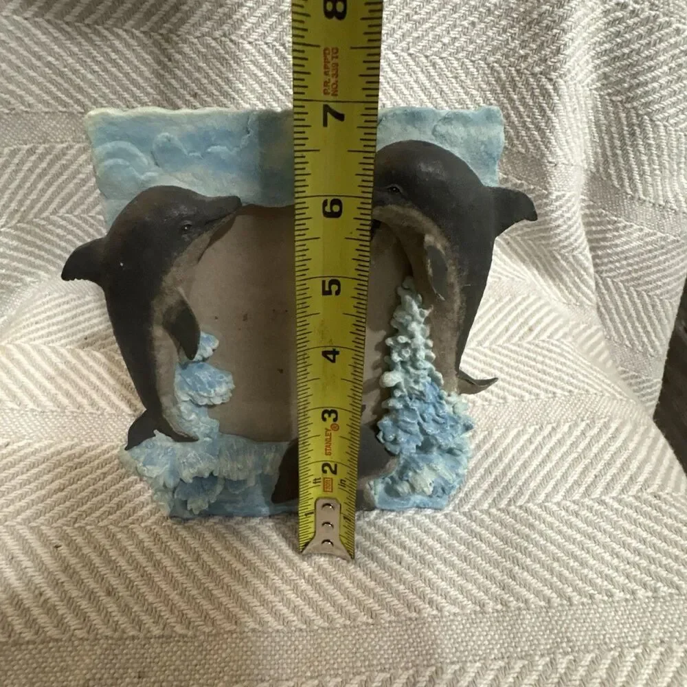 Vintage Dolphin Photo Frame 3D Colorful Holds 3-1/2